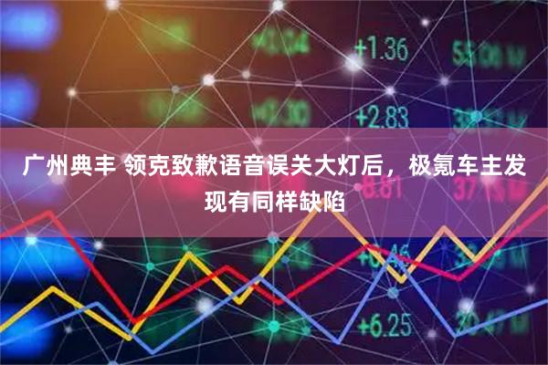 广州典丰 领克致歉语音误关大灯后,极氪车主发现有同样缺陷